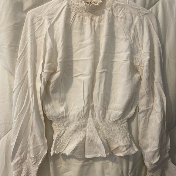 Frill Neck and Wrist White Shirt - Picture 2 of 3